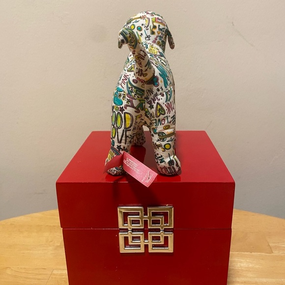 Victoria's Secret PINK VS Dog Plush Graffiti 8.5" X 6" Doodle Drawings Words - Picture 3 of 5